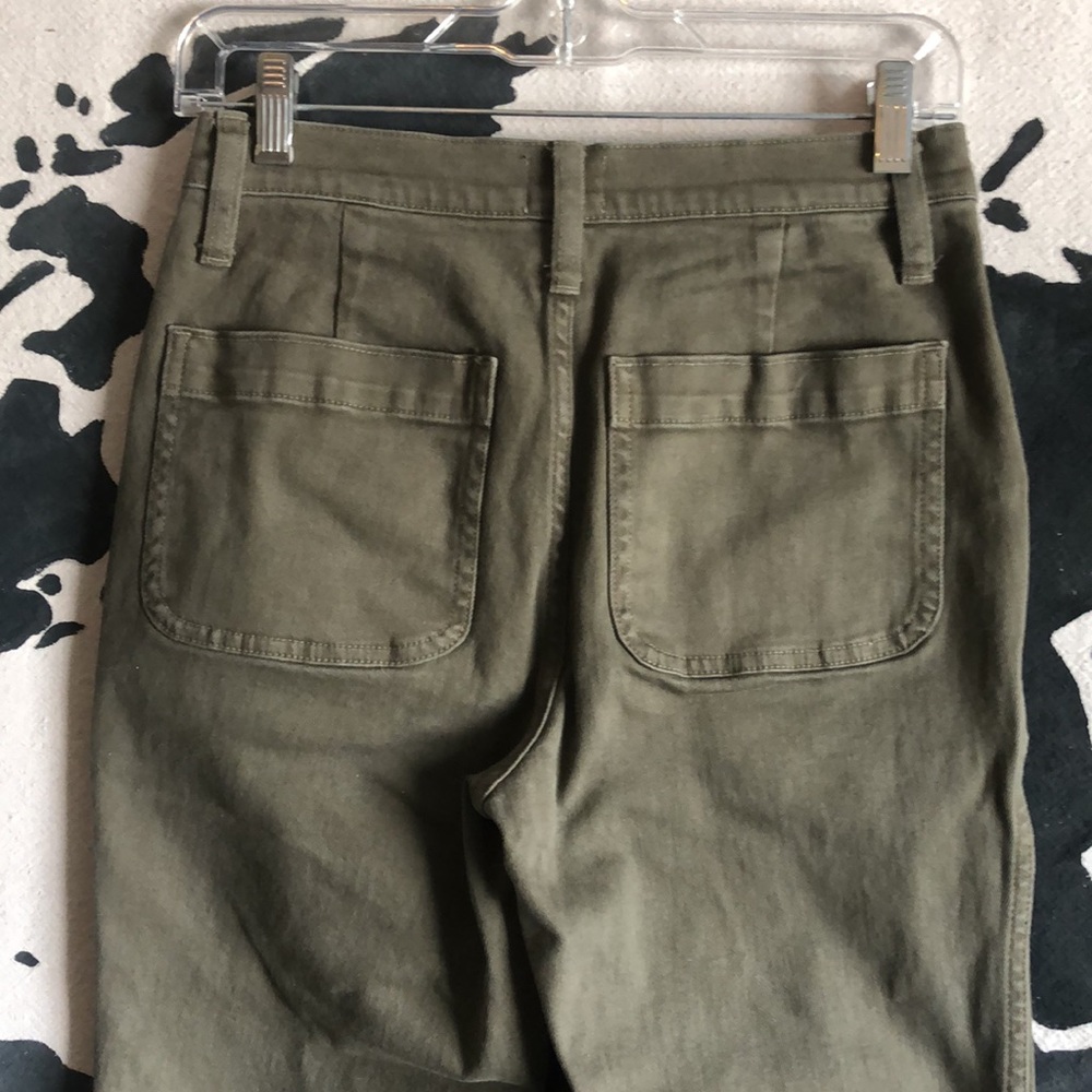J Crew Khaki/Army Green Straight Leg Crop Pant - Picture 4 of 10